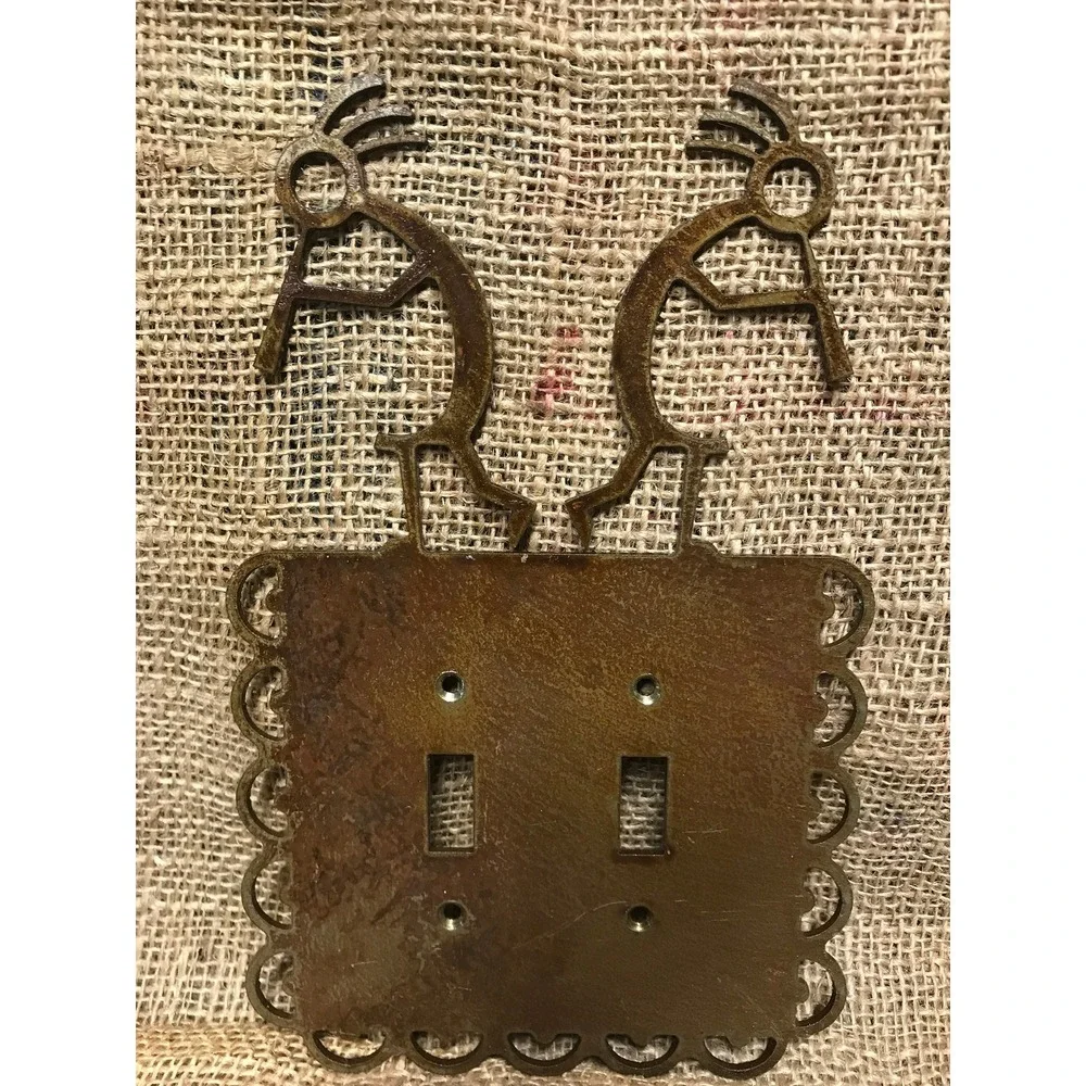 Kokopelli‎ Dual Light Switch Plate: Laser Cut Patina Cover